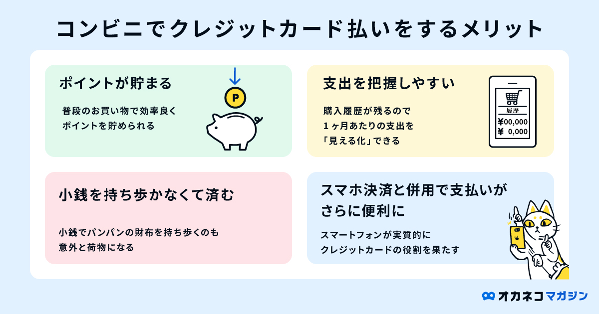 クレジットカードをコンビニで利用するメリット