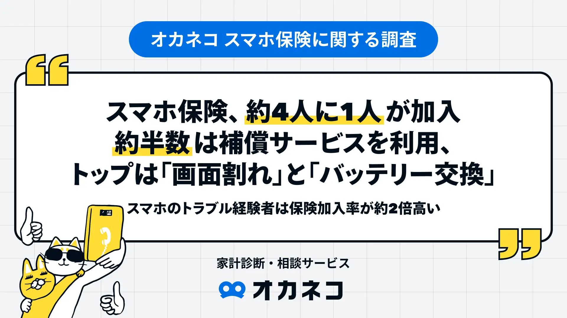 スマホ保険、約4人に1人が加入！約半数は補償サービスを利用、トップは